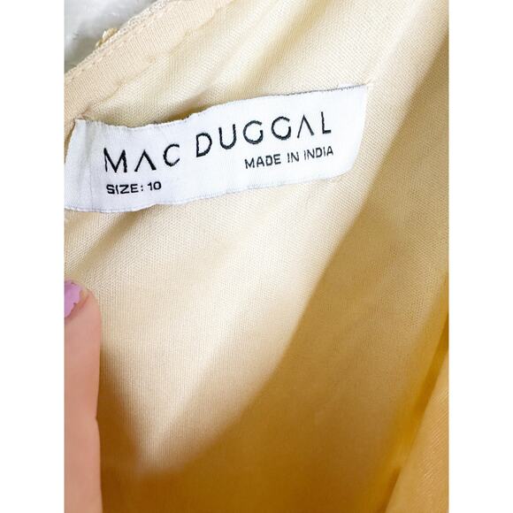 Mac Duggal 93739 Embellished Floral Detail One Shoulder Gown Nude Gold 10 $498 - Picture 10 of 12